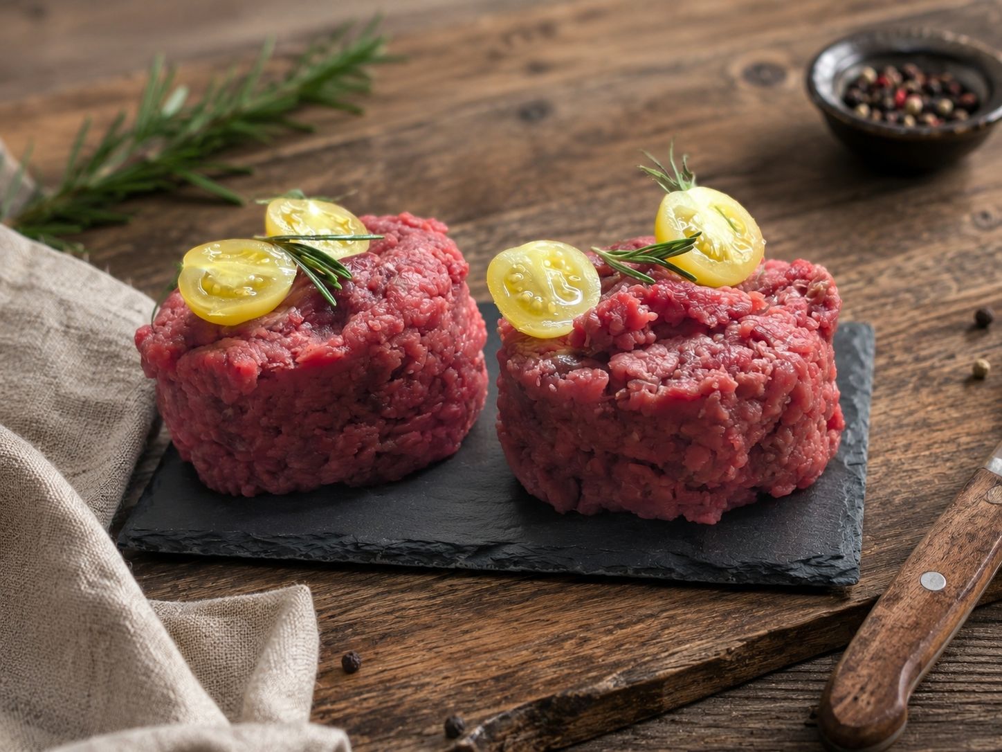 Tartare de bœuf au couteau nature